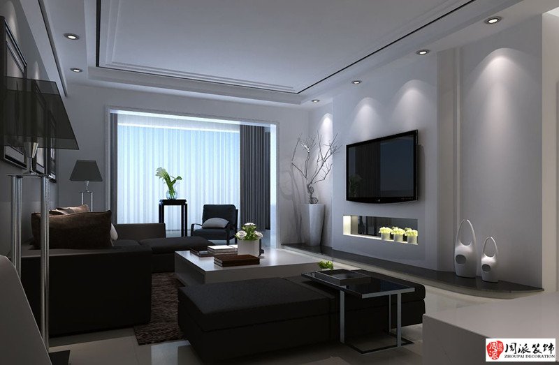 现代风格客厅电视背景墙效果图